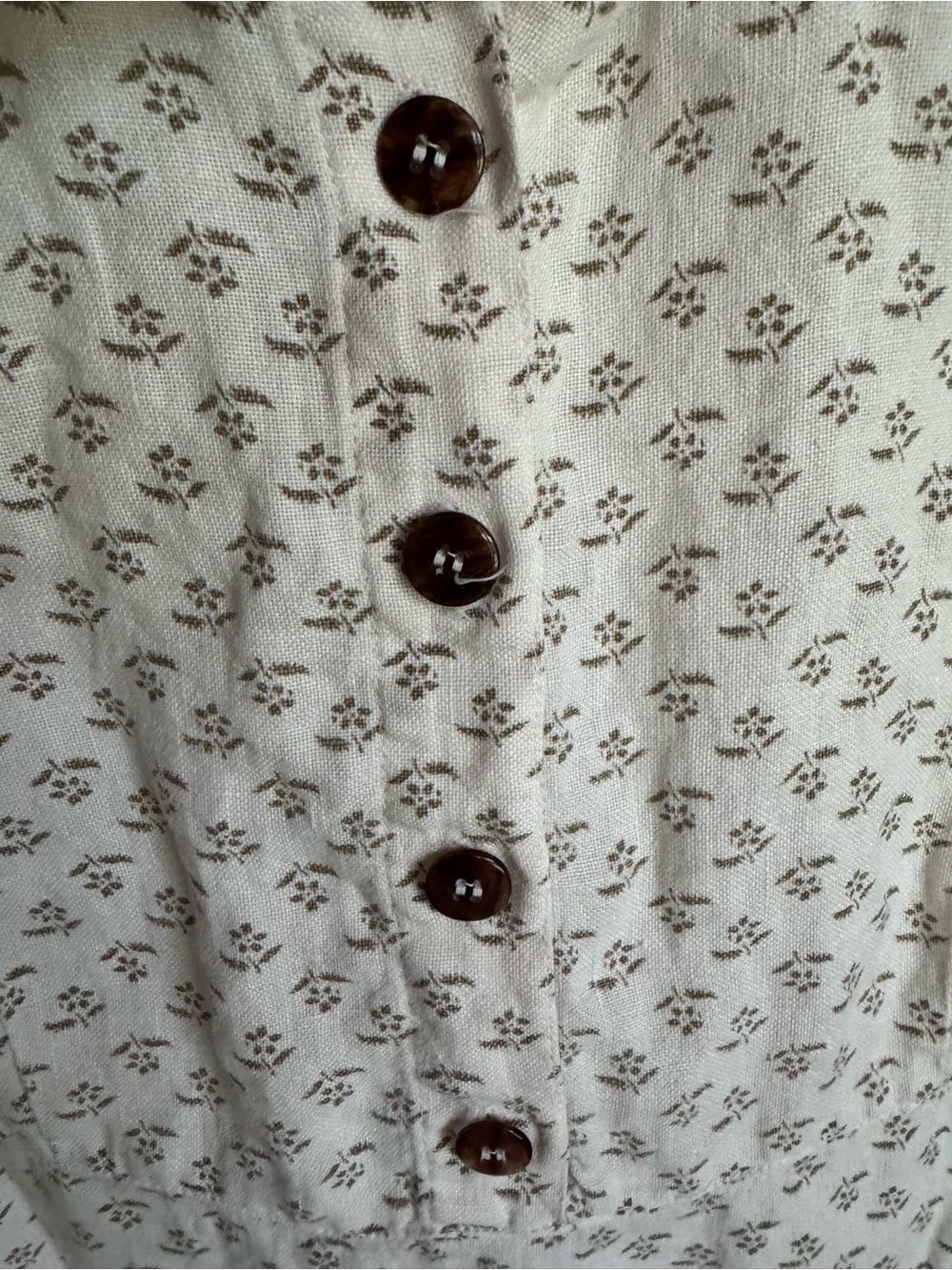 Bohemia 100% Linen Sleeveless Cream Collared Button-Front Dress Size Medium - Picture 4 of 12